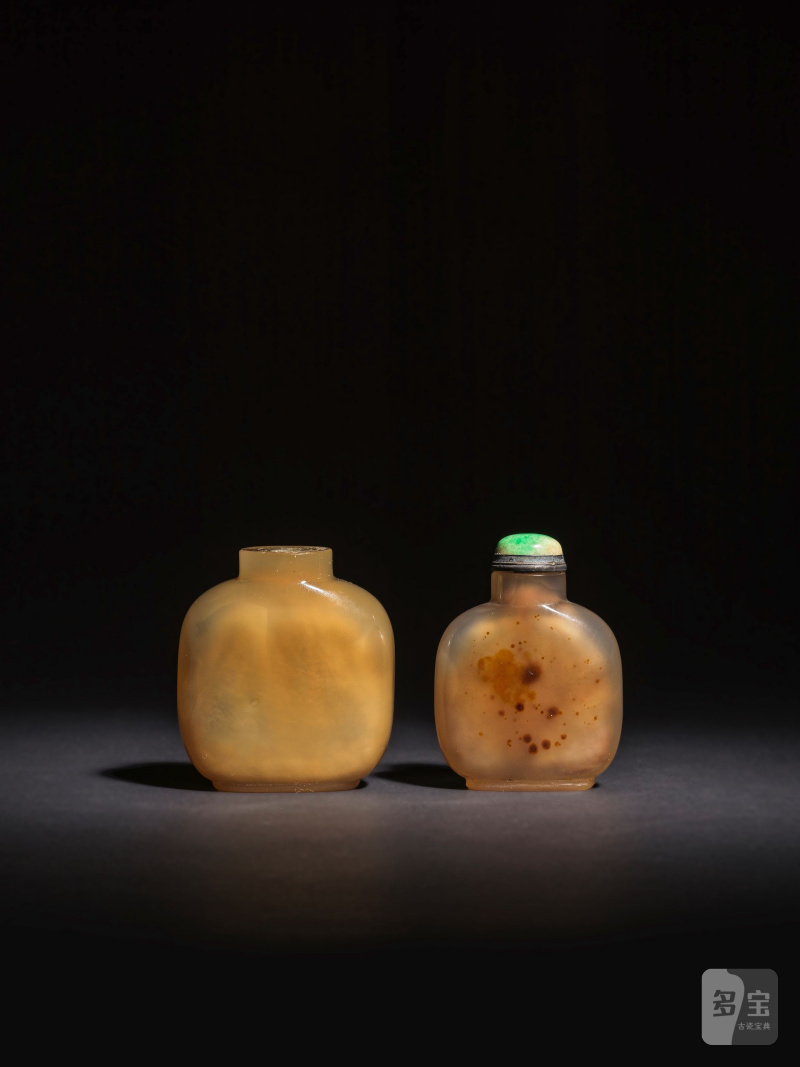 清 十八/十九世紀 瑪瑙巧雕鼻煙壺兩件 | DEUX TABATIÈRES EN AGATE SCULPTÉE - 图6